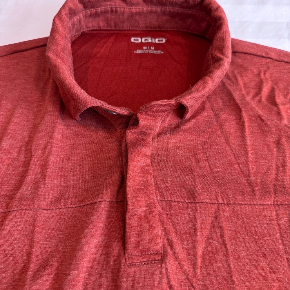 OGIO Men's Heathered Red Command Polo Shirt, Size‎ Medium